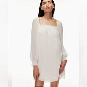 Aritzia Wilfred Alana Chiffon Dress Birch White Size Small